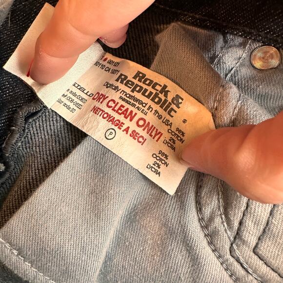 Rock & Republic Straight Leg Low Rise Jeans Size 26 - Picture 5 of 6